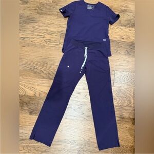Figs Purple Jam Scrubs Set, XS